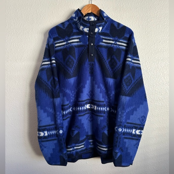 Polo Ralph Lauren Southwestern Aztec Tribe Beacon Mock Neck Sweater Jacket Sz XL